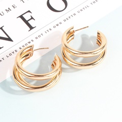 fashion three-layer metal circle stud earrings wholesale nihaojewelry
