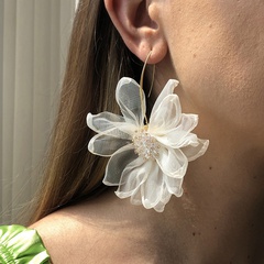 Koreanische Art-Gewebe-Blumen-Anhänger-Ohrringe Großhandel Nihaojewelry