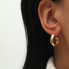 copper oval simple earrings wholesale jewelry Nihaojewelry