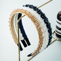 bandeaux de couleur unie en cristal à bords fins ensemble de 3 pièces bijoux en gros Nihaojewelry