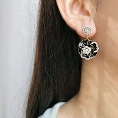 Korean Style Pearl Camellia Stud Earrings wholesale jewelry Nihaojewelry