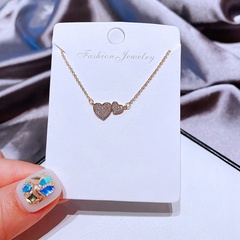 heart-shaped pendant copper inlaid zircon necklace wholesale nihaojewelry