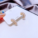 HighEnd KoreanStyle Korean Earrings Womens Sterling Silver Needle Refined Zircon MicroInlaid C Ring Pearl Stud Earrings CrossBorder Sold Jewelrypicture10
