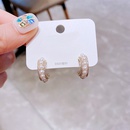 HighEnd KoreanStyle Korean Earrings Womens Sterling Silver Needle Refined Zircon MicroInlaid C Ring Pearl Stud Earrings CrossBorder Sold Jewelrypicture11