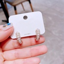 HighEnd KoreanStyle Korean Earrings Womens Sterling Silver Needle Refined Zircon MicroInlaid C Ring Pearl Stud Earrings CrossBorder Sold Jewelrypicture13