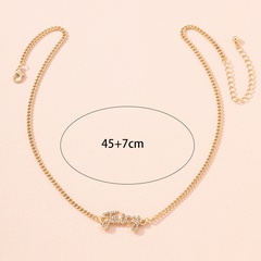 simple diamond letter splicing necklace wholesale nihaojewelry