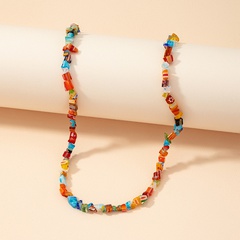 rainbow candy color stone splicing necklace wholesale nihaojewelry