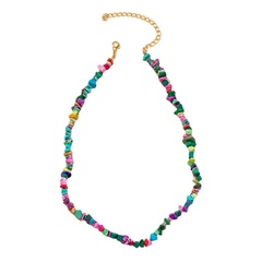 Europäische und amerikanische grenz überschreitende ins Internet-Promi-Trend farbige Stein kette Bohemian Style Halskette Qingdao Cheng yang Jewelry Factory