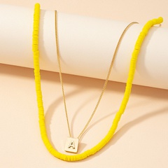 collar de cadena de cerámica suave colgante de letra al por mayor nihaojewelry