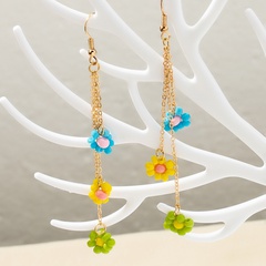 fashion color miyuki beads woven flower tassel earrings wholesale nihaojewelry
