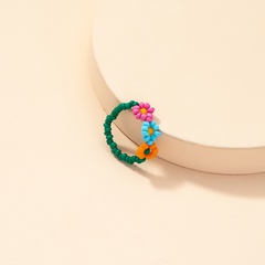 fashion vintage color miyuki beads woven flower ring wholesale nihaojewelry