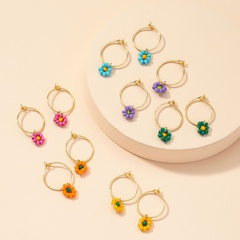 Vintage Mode Miyuki Perlen Gänseblümchen Ohrringe Set Großhandel nihaojewelry