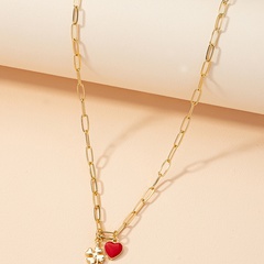 collier pendentif coeur à quatre feuilles de trèfle en gros nihaojewelry