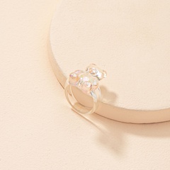 simple fashion resin bear transparent ring wholesale nihaojewelry