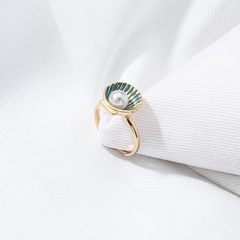 fashion retro contrast color irregular shell pearl ring wholesale nihaojewelry