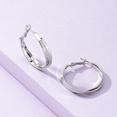 metal twist hoop fashion earrings one pair wholesale jewelry Nihaojewelry