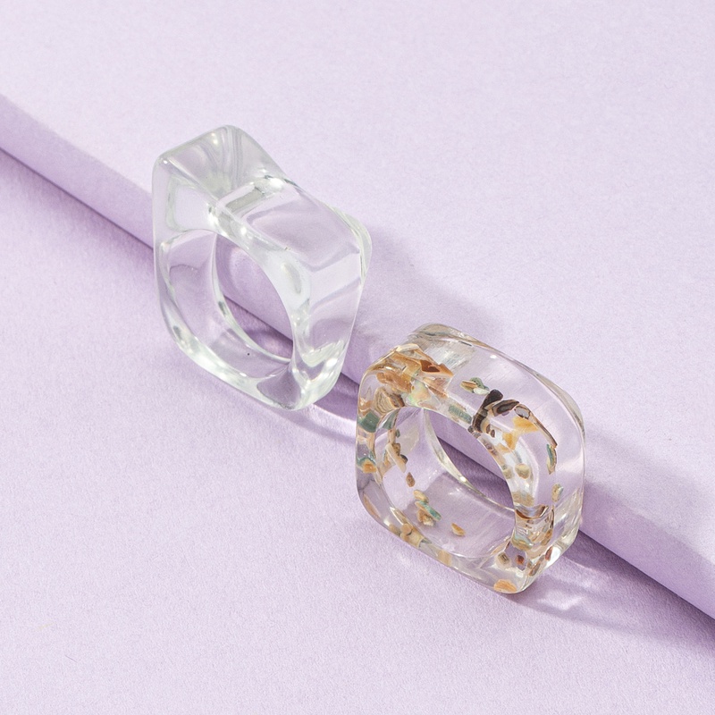 2021 European and American Autumn Popular Ornament Wholesale 2 Resin Ring Set CrossBorder Ins Jewelry Qingdao Ornament