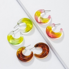 colorful C-shape resin fashion earrings set 3 pairs wholesale jewelry Nihaojewelry