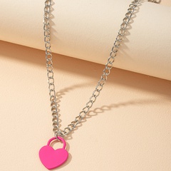 Popular New Style 1 Paint Love Necklace Europe and America Cross Border Amazon Same Necklace Qingdao Jewelry Factory
