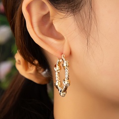 Boucles d'oreilles de mode géométriques nouées texture en métal bijoux en gros Nihaojewelry