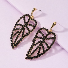 diamond leaf alloy fashion earrings wholesale jewelry Nihaojewelry