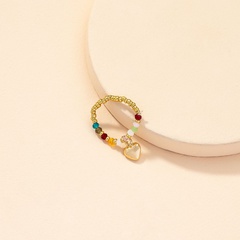 fashion color miyuki beads heart ring wholesale nihaojewelry