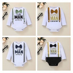 New Autumn Baby Clothing Baby Jumpsuit Romper Newborn Letter Long Sleeve Gentleman Clothing