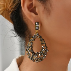 retro alloy diamond-studded water-drop earrings wholesale Nihaojewelry