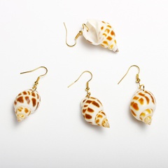 retro natural conch flower snail shell earrings wholesale Nihaojewelry