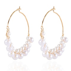 handgemachte Perlen runde geometrische Ohrreifen Großhandel Schmuck Nihaojewelry