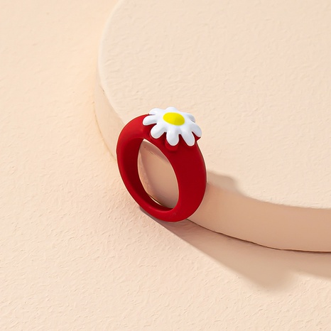 Korean small daisy contrast color alloy ring wholesale Nihaojewelry's discount tags