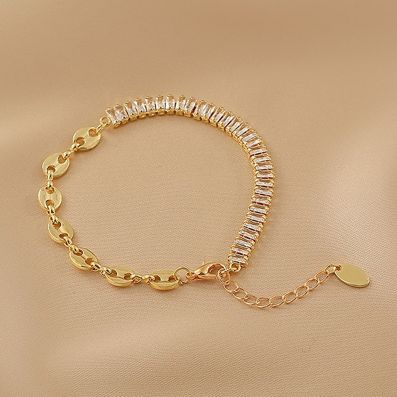 Fashion metal splicing zircon adjustable bracelet wholesale jewelry Nihaojewelry