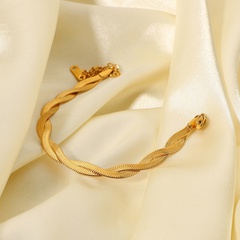 Bracelet simple en acier inoxydable à double croix torsadée en chaîne de serpent bijoux en gros Nihaojewelry