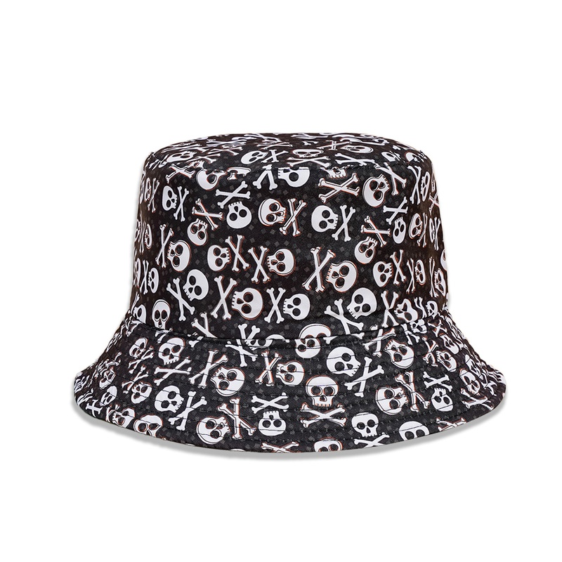 hiphop style skull printed+ doublesided fisherman hat wholesale Nihaojewelry