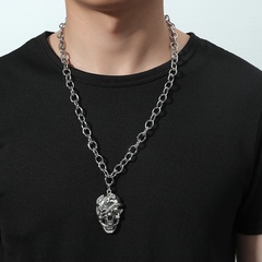 punk style thick chain skull pendant necklace wholesale nihaojewelry