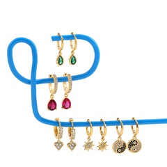 fashion sun water drop heart-shaped ear clip wholesale Nihaojewelry