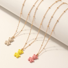Simple and cute bear pendant necklace set wholesale Nihaojewelry