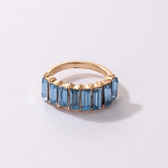 Korean inlaid rectangular diamond alloy ring wholesale Nihaojewelry