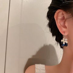 fashion geometric flower crystal square gem earrings wholesale Nihaojewelry