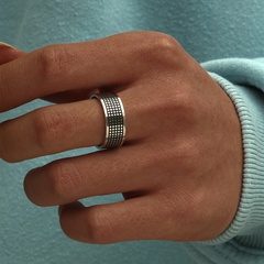 Men's Vintage Plaid Titanium Steel Ring