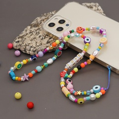 Perles mélangées acryliques perlées à la main imitation perle sangle de téléphone portable en gros Nihaojewelry