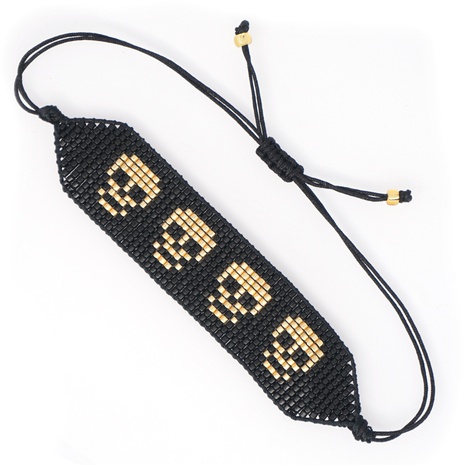 Halloween woven beaded color skull bracelet wholesale nihaojewelry's discount tags