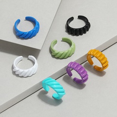 moda vintage color sólido anillo de apertura de onda irregular conjunto de 6 piezas al por mayor nihaojewelry