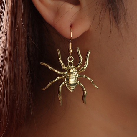 Halloween exaggerated style metal spider animal earrings wholesale jewelry Nihaojewelry's discount tags