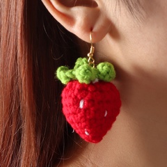 cute wool fruit carrot strawberry earrings wholesale Nihaojewelry