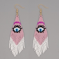 demon eye tassel miyuki beads bohemian style long earrings wholesale jewelry Nihaojewelry