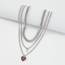 Multilayer Thick Chain Heart Drop Oil Pendant Necklace Wholesale Nihaojewelrypicture7