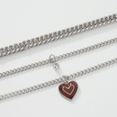 Multilayer Thick Chain Heart Drop Oil Pendant Necklace Wholesale Nihaojewelrypicture10