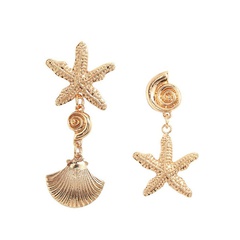 Shell Starfish Asymmetrical Pendant Earrings Wholesale Nihaojewelry
