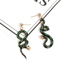 Oil Drop Snake Shape Pendant Earrings Wholesale Nihaojewelry